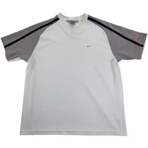 Vintage y2k Nike Soccer Athletic White Jersey Black Striped Shirt Men's Large